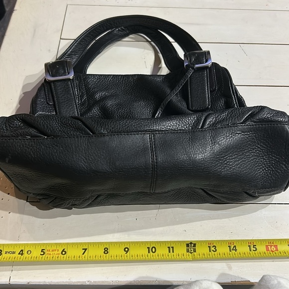 Cole Haan Black Pebble Leather Hobo Satchel Bag w/ duster bag - Picture 3 of 16